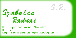 szabolcs radnai business card